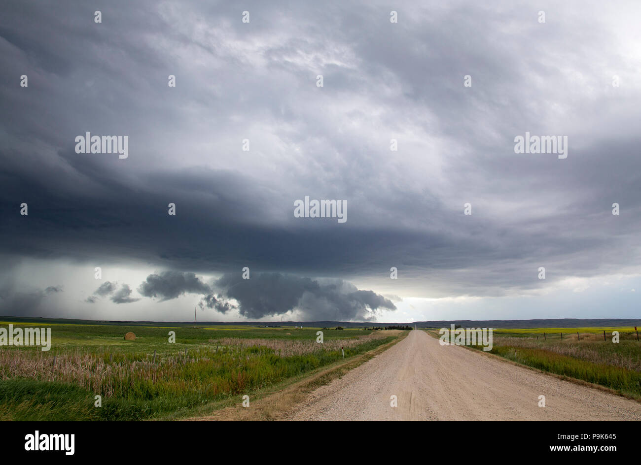 Prairie Storm Clouds in Saskatchewan Canada rural setting Stock Photo ...
