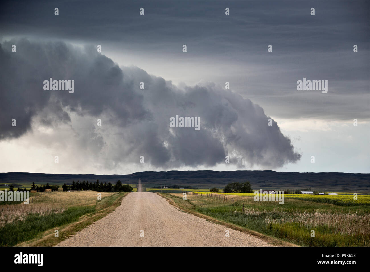Prairie Storm Clouds in Saskatchewan Canada rural setting Stock Photo ...