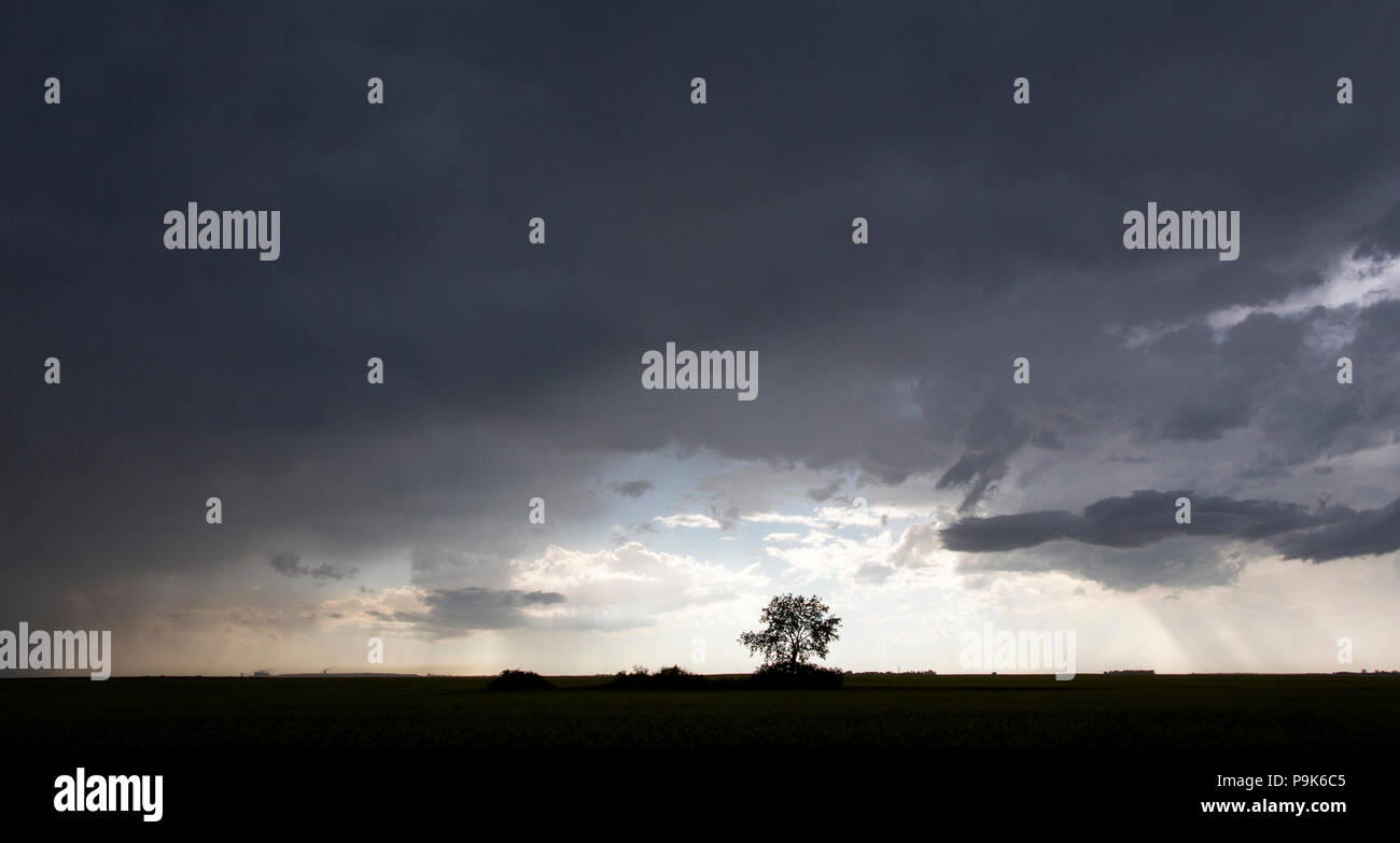 Prairie Storm Clouds in Saskatchewan Canada rural setting Stock Photo ...