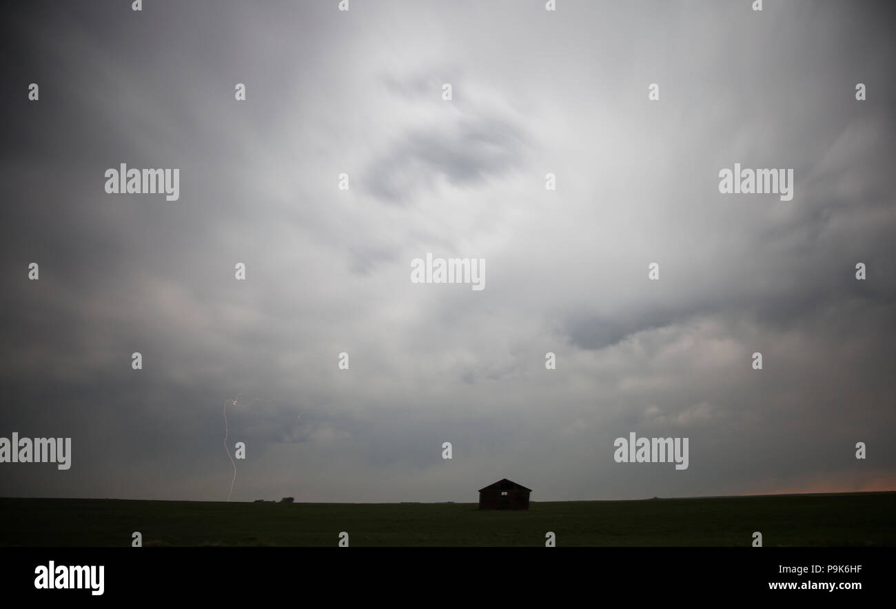 Prairie Storm Clouds in Saskatchewan Canada rural setting Stock Photo ...