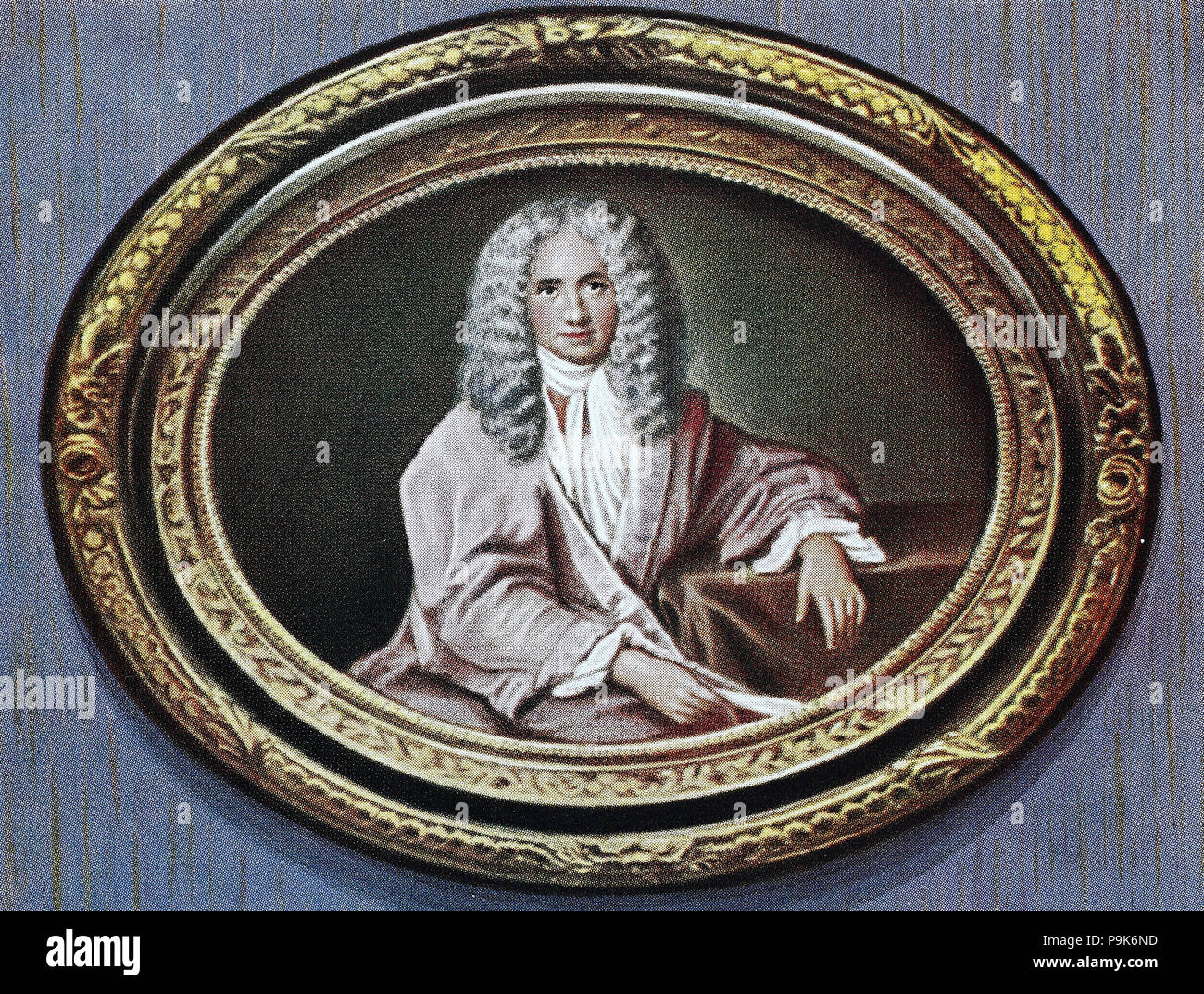 Francois-Marie Arouet, 21 November 1694 - 30 May 1778, known by his nom de plume Voltaire, was a French Enlightenment writer, historian and philosopher famous for his wit, digital improved reproduction of an original print from the year 1900 Stock Photo