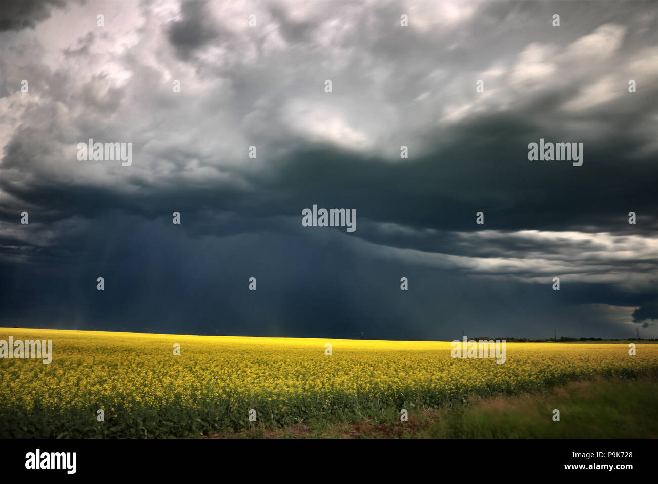 Prairie Storm Clouds in Saskatchewan Canada rural setting Stock Photo ...