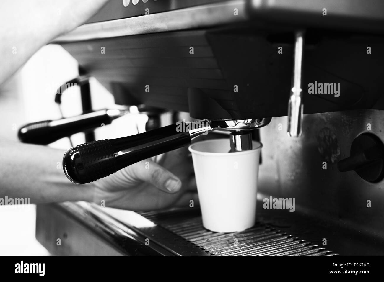 Large coffee machine in the street coffee shop Stock Photo Alamy