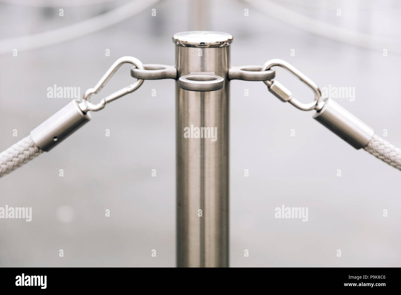 Closeup detail of the rope barriers at event Stock Photo Alamy