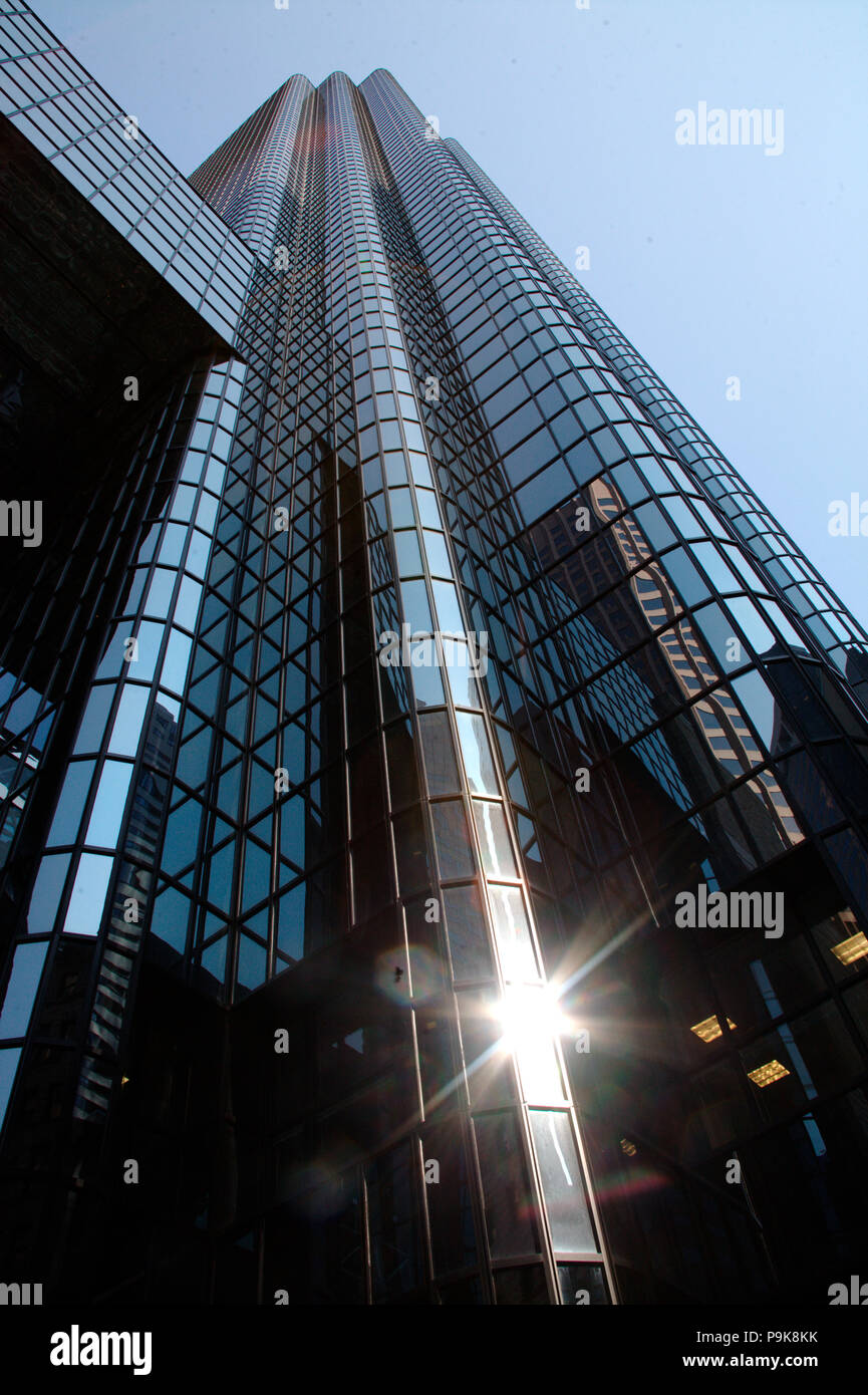 Facade of the Exchange Building in Boston's Financial District Stock