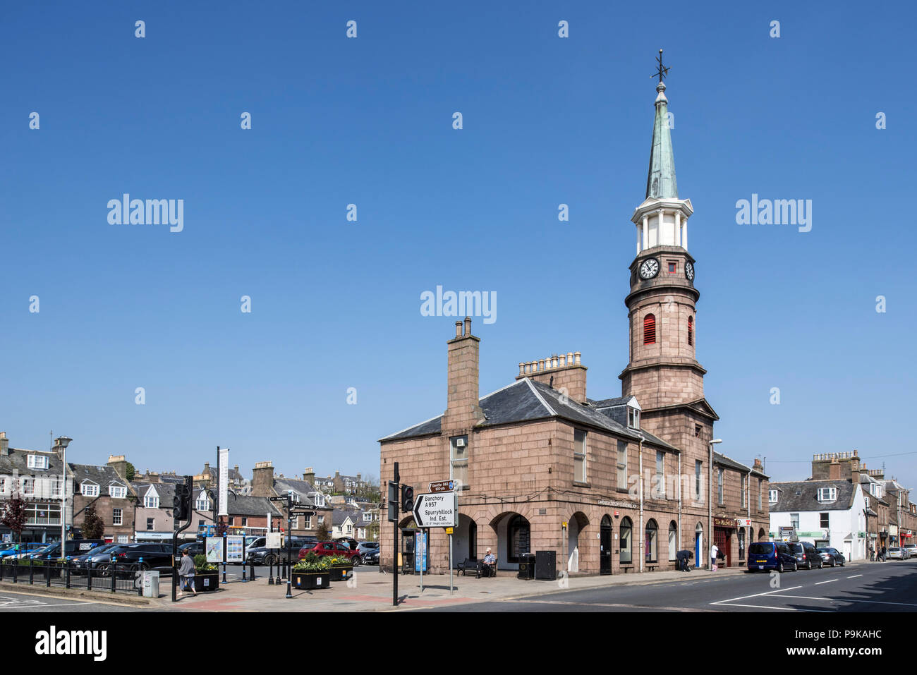 Market Buildings at Market Square in the town center of Stonehaven, Aberdeenshire, Scotland, UK