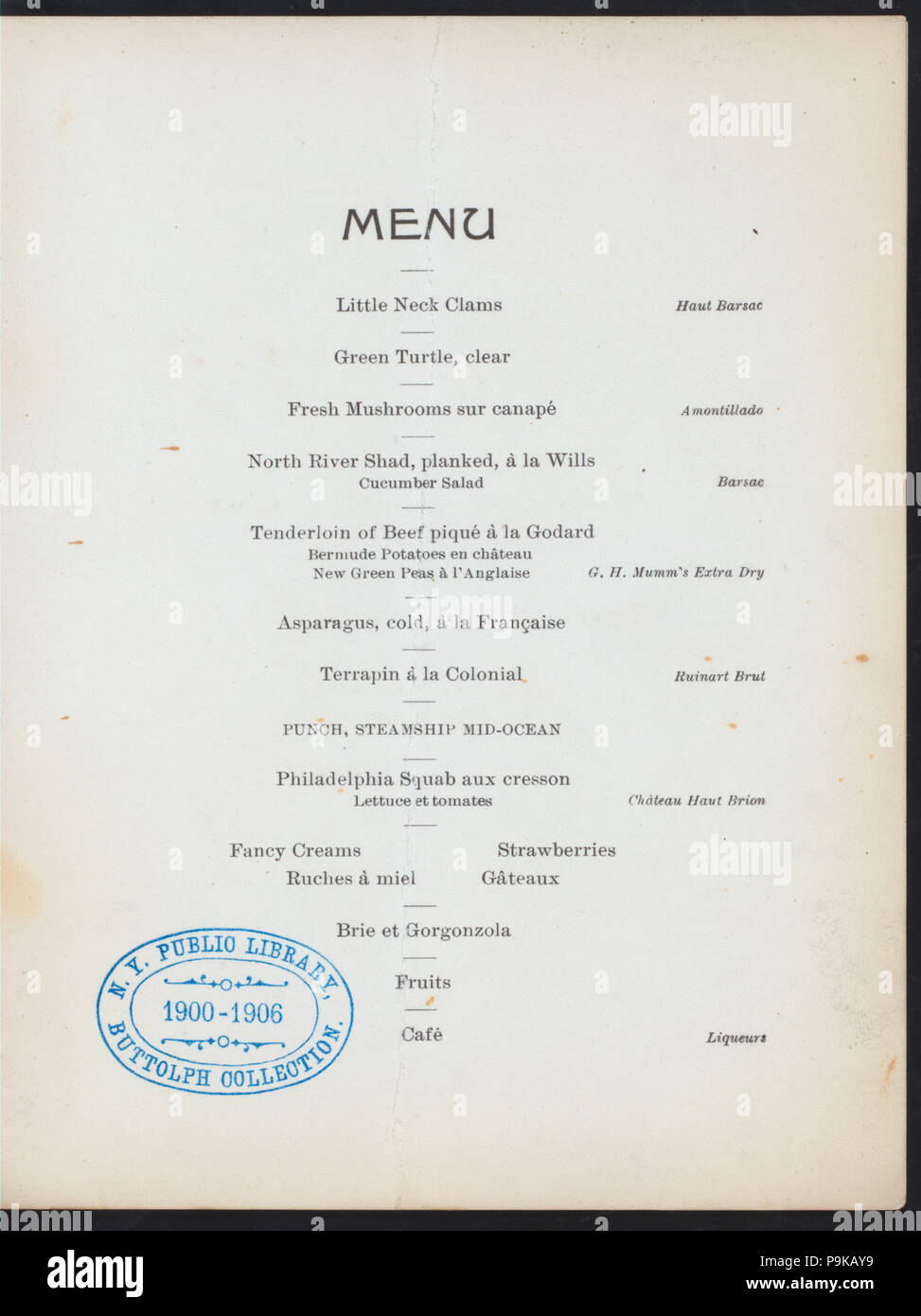 342 COMPLIMENTARY DINNER TO MR. EDWARD W. SCOTT, PRESIDENT PRIOR TO HIS DEPARTURE FOR EUROPE (held by) THE COLONIAL CLUB (at) (NYPL Hades-270242-4000002274) Stock Photo