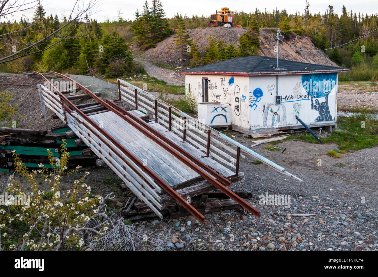 Remains of Trinity Loop amusement park in Newfoundland. DETAILS IN DESCRIPTION. Stock Photo