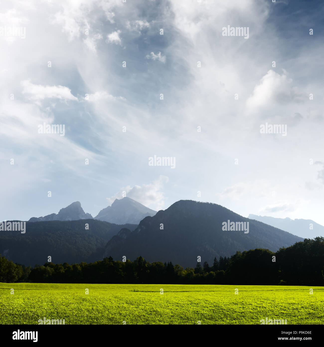 Beautiful view on high mountains Stock Photo
