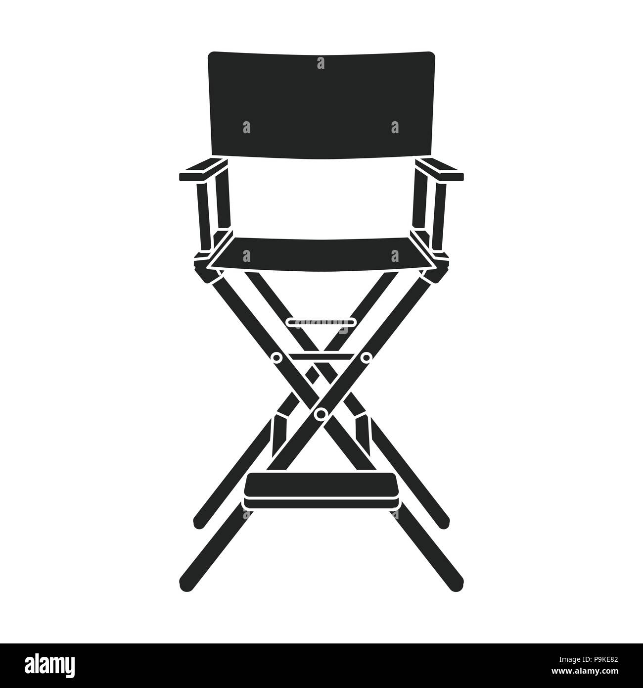 Director's chair icon in black style isolated on white background. Films and cinema symbol