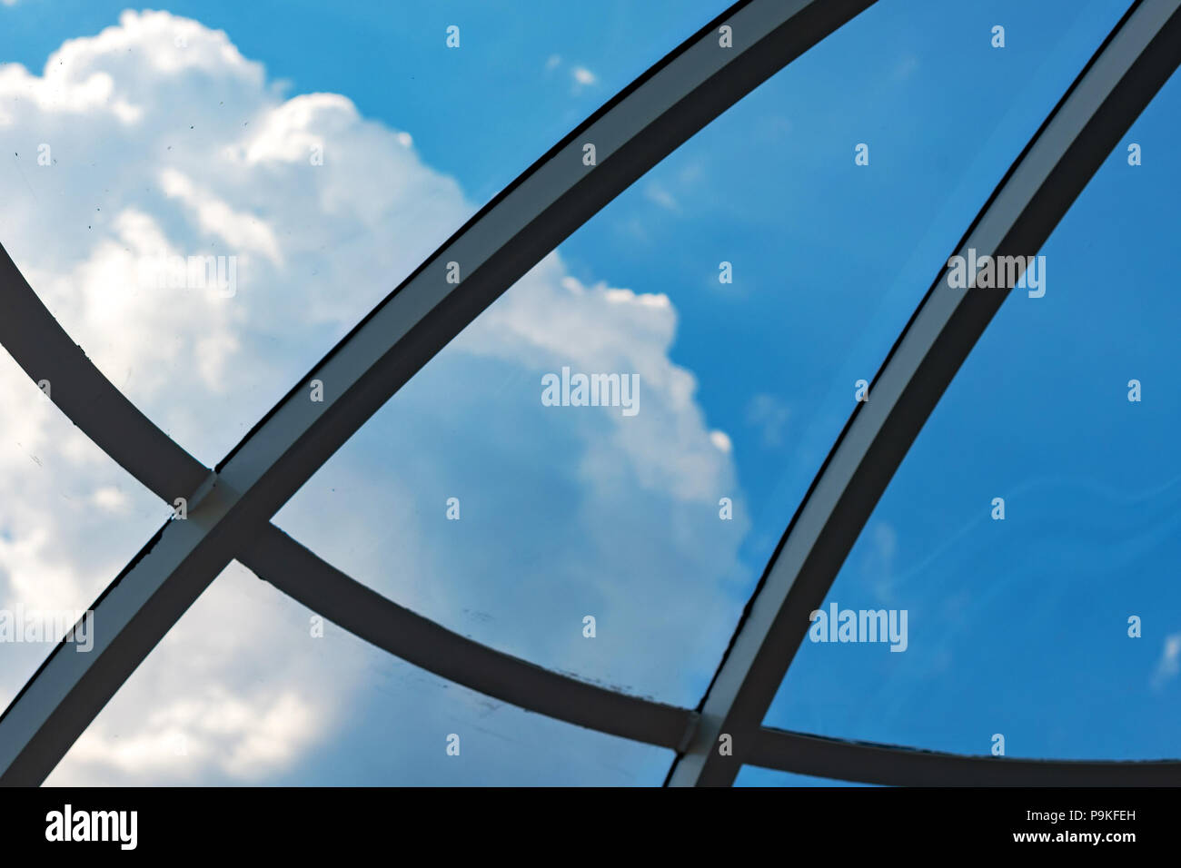 Ride with the Skyview on the top of Globen arena Stock Photo