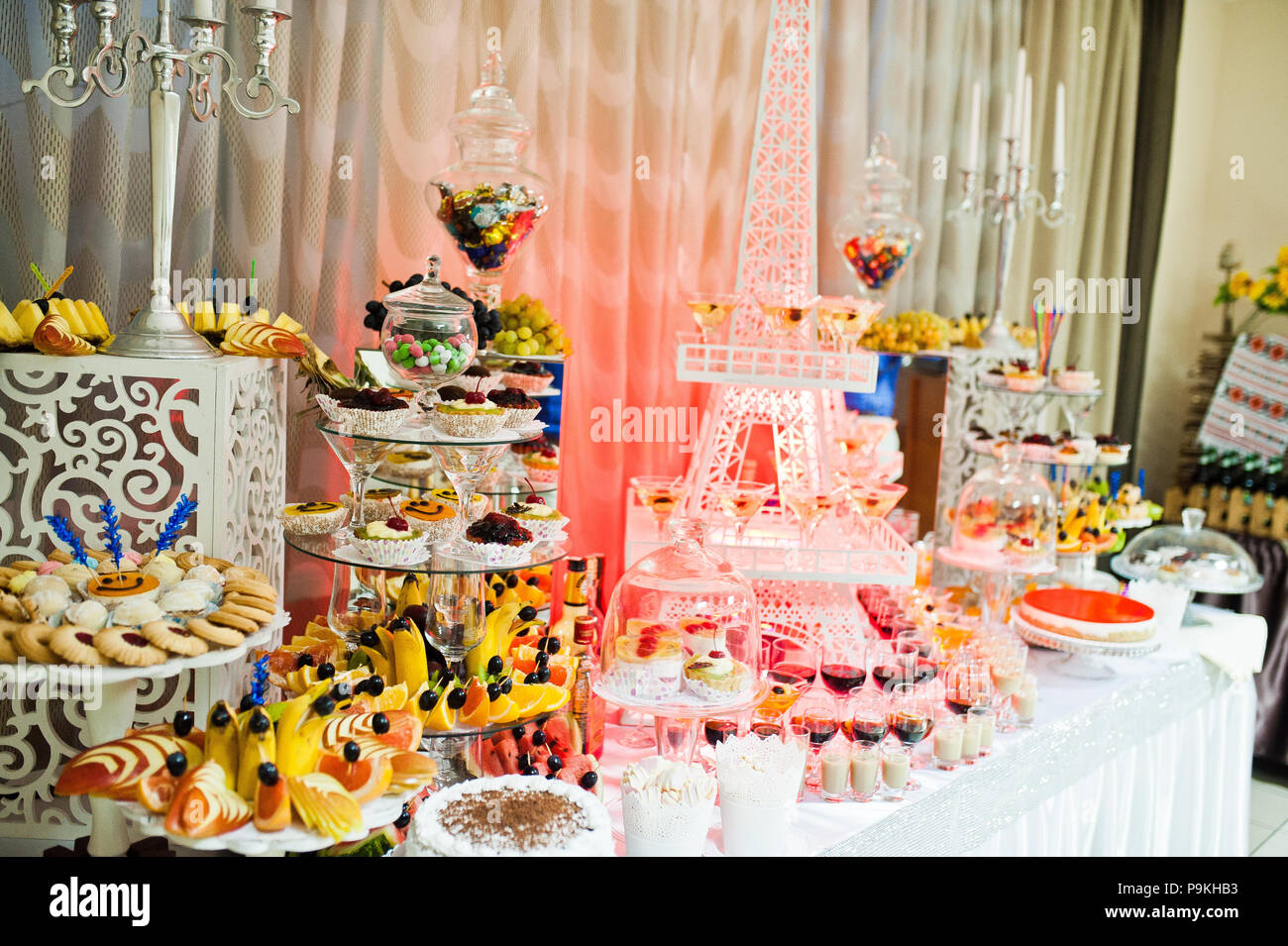 Wedding buffet with huge variety of friuts and different desserts Stock  Photo - Alamy