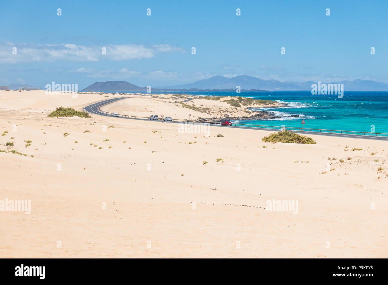 Fuerteventura Dunes in Corralejo Natural Park , Canary Islands - Spain Stock Photo