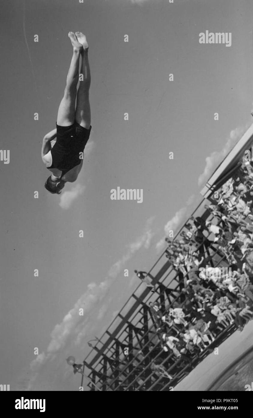 Swimming championships Black and White Stock Photos & Images - Alamy