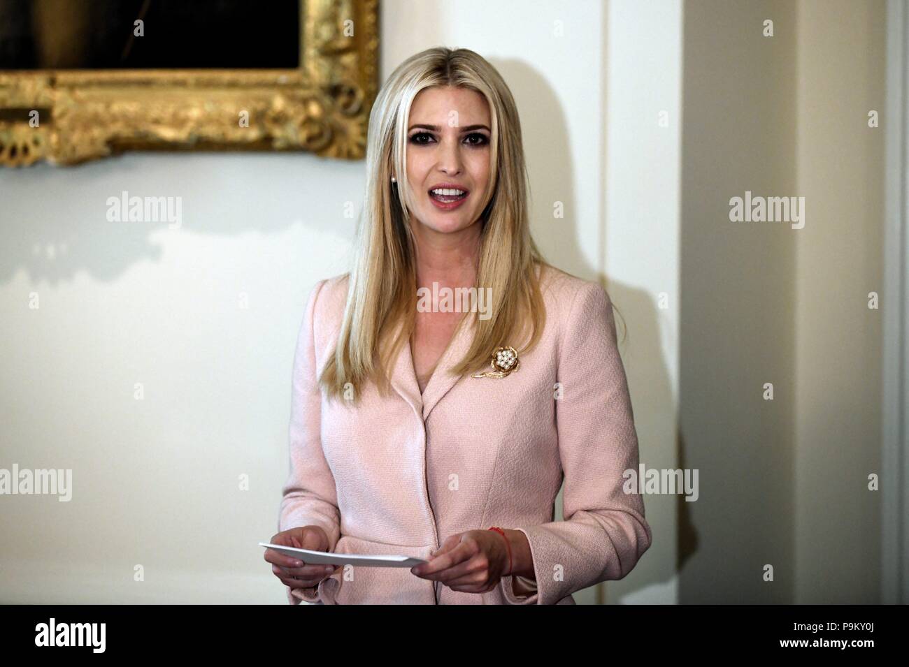 Washington, DC. 18th July, 2018. Ivanka Trump speaks during a cabinet