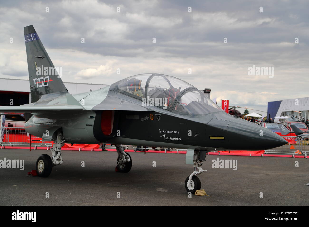 The aircraft manufacturers and suppliers displayed their latest technology at the stands. During the flying display the aircraft showed their agility and manoeuvrability of their latest aircraft during today's flying display . Credit: Uwe Deffner/Alamy Live News Stock Photo