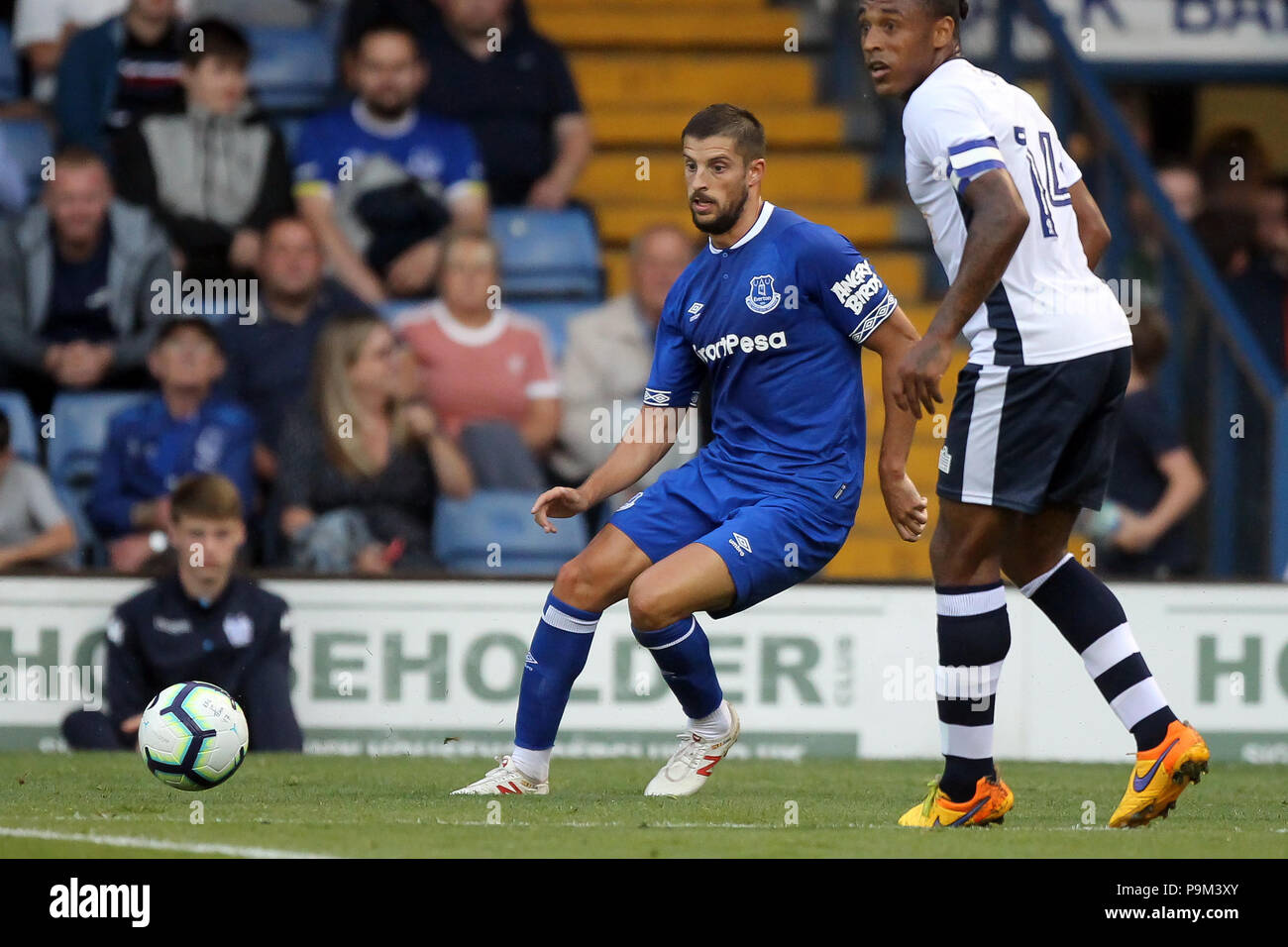 Bury, Lancashire, UK. 18th July, 2018. Kevin Mirallas of Everton during the Pre-Season Friendly match between Bury and Everton at Gigg Lane on July 18th 2018 in Bury, England. Credit: PHC Images/Alamy Live News Stock Photo
