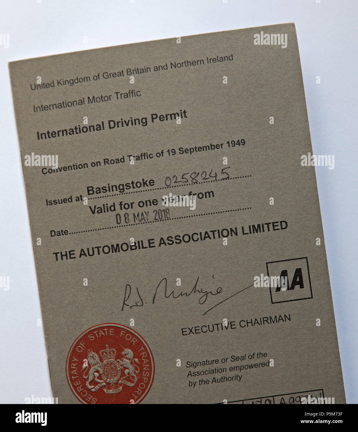 Edinburgh, UK. 19th July 2018. After Brexit, fears that millions of drivers heading for Europe will need to buy £5.50 International Driving permits and Post Office may be unable to cope. Stock Photo