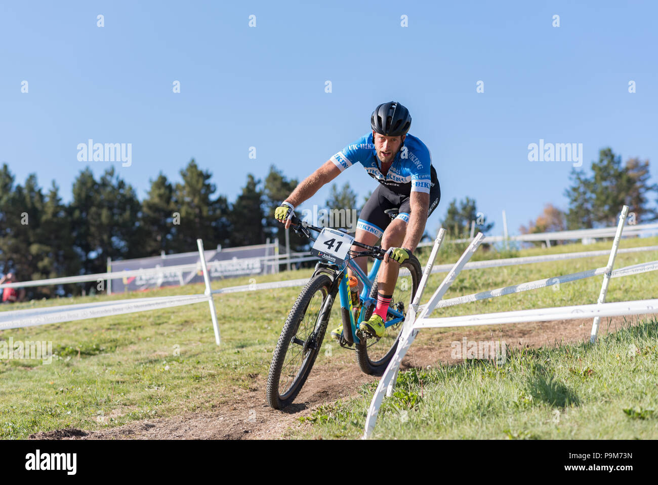 Vallnord, Andorra. 18th July, 2018. REVELL Tony GBR in the MERCEDES-BENZ UCI MTB WORLD CUP MASTERS 2018 - XCO - XCC - DHI Vallnord, Andorra on July 18, 2018 in Vallnord, Andorra Credit: Martin Silva Cosentino / Alamy Live News Stock Photo