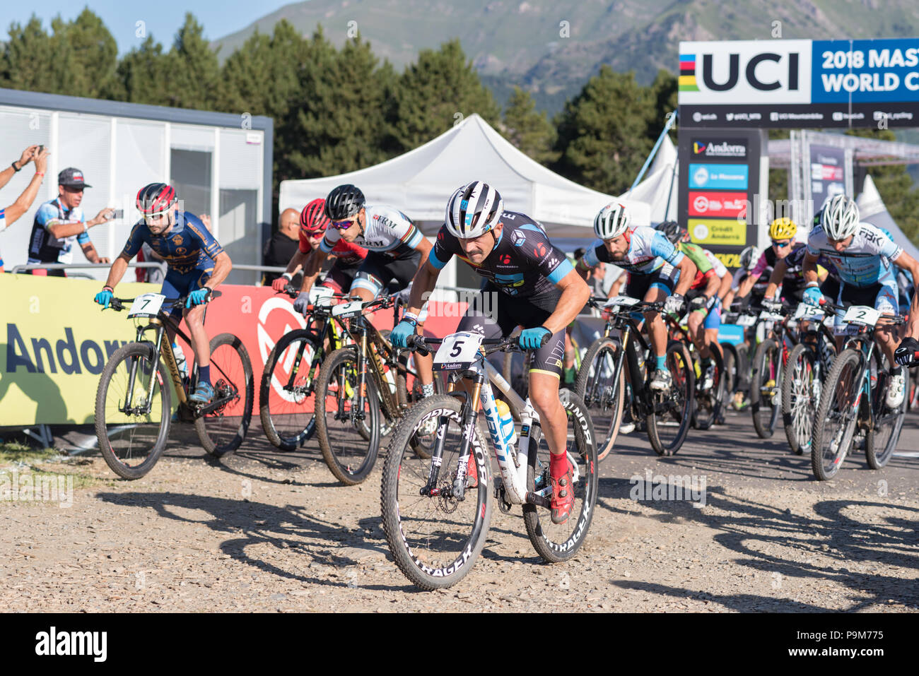 Vallnord, Andorra. 18th July, 2018. CYCLIST in the MERCEDES-BENZ UCI MTB WORLD CUP MASTERS 2018 - XCO - XCC - DHI Vallnord, Andorra on July 18, 2018 in Vallnord, Andorra Credit: Martin Silva Cosentino / Alamy Live News Stock Photo