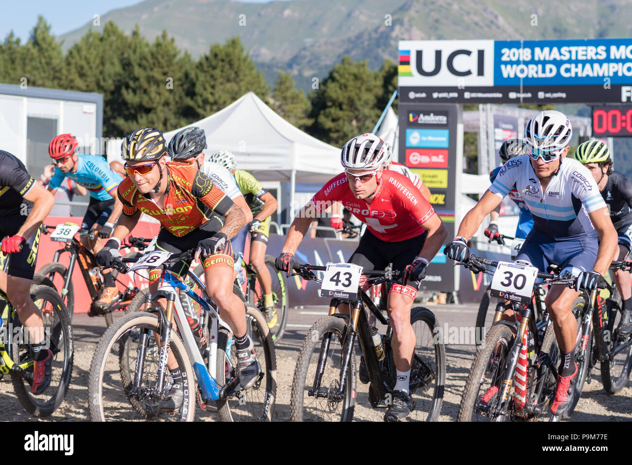 Vallnord, Andorra. 18th July, 2018. CYCLIST in the MERCEDES-BENZ UCI MTB WORLD CUP MASTERS 2018 - XCO - XCC - DHI Vallnord, Andorra on July 18, 2018 in Vallnord, Andorra Credit: Martin Silva Cosentino / Alamy Live News Stock Photo