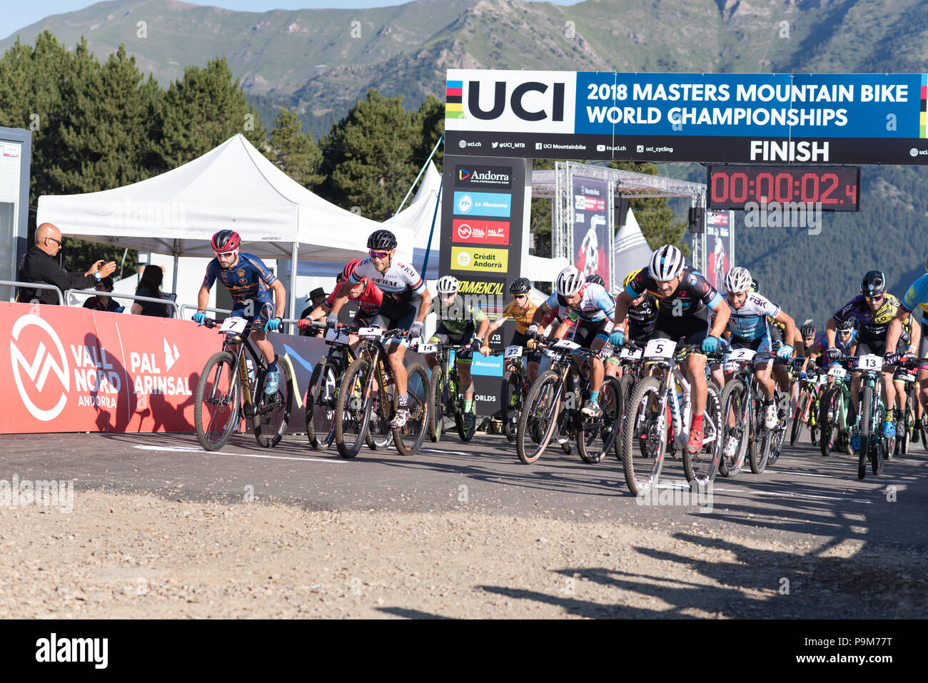 Vallnord, Andorra. 18th July, 2018. CYCLIST in the MERCEDES-BENZ UCI MTB WORLD CUP MASTERS 2018 - XCO - XCC - DHI Vallnord, Andorra on July 18, 2018 in Vallnord, Andorra Credit: Martin Silva Cosentino / Alamy Live News Stock Photo