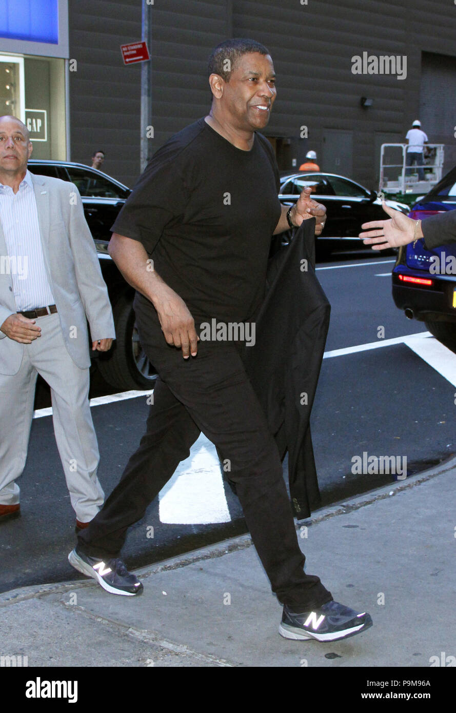 NEW YORK, NY July 19: Denzel Washington seen at Good Morning America  promoting his new movie The Equalizer 2 in New York City on July 19, 2018.  Credit: RW/MediaPunch Credit: MediaPunch Inc/Alamy