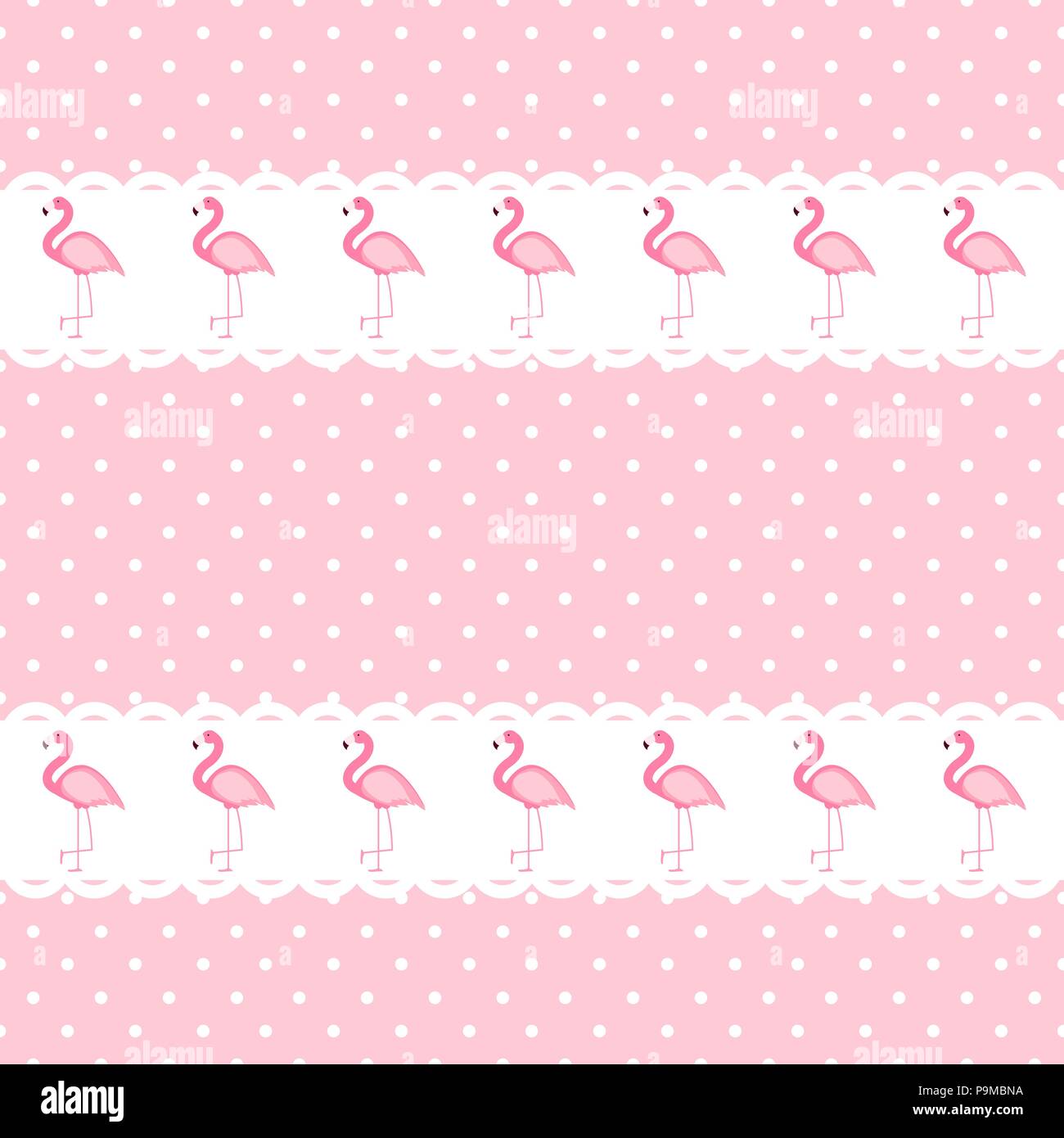 Cute Seamless Flamingo Pattern Vector Illustration Stock Vector Image ...