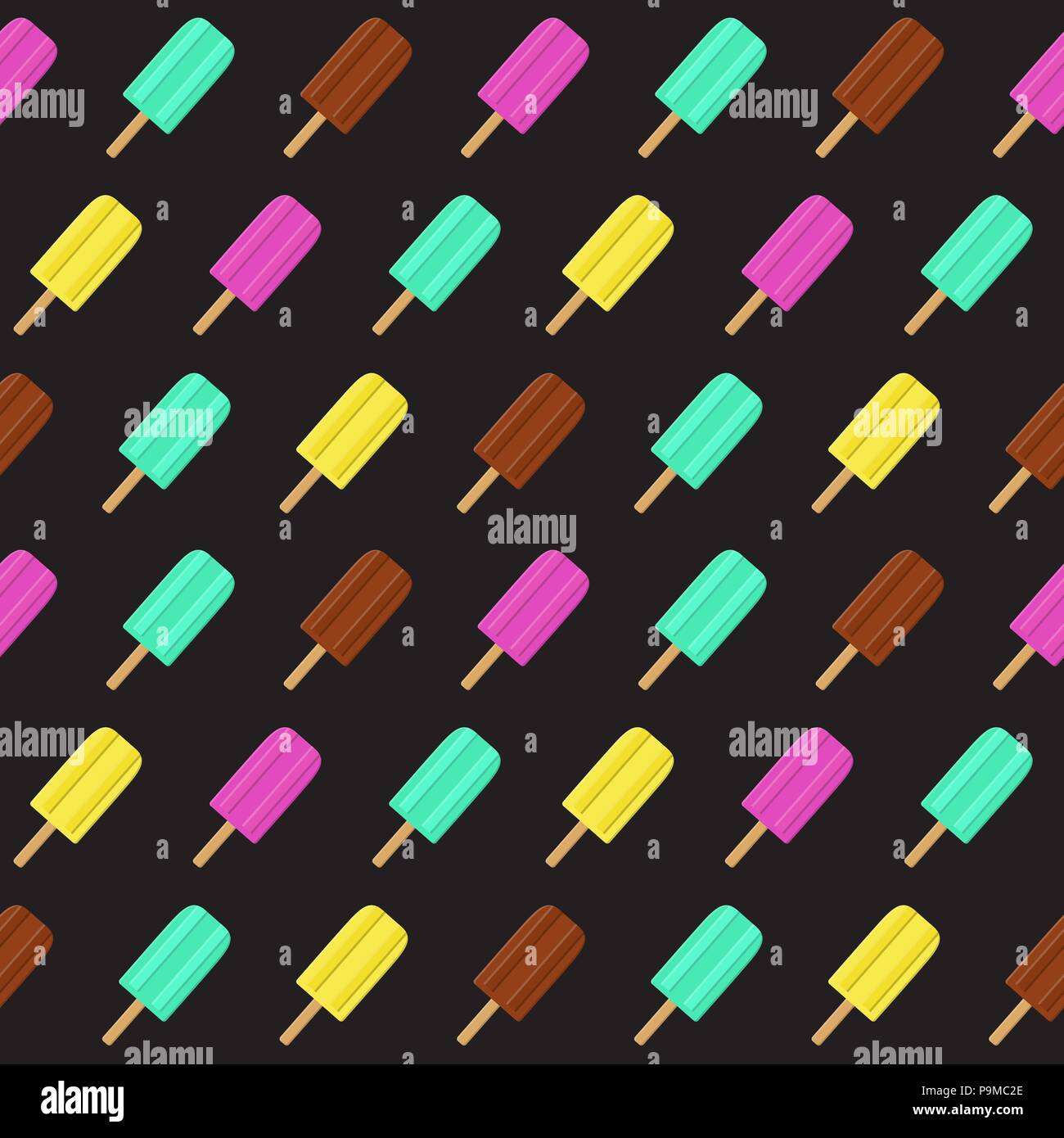 Abstract Summer Seamless Pattern Background with Ice Cream. Vector ...