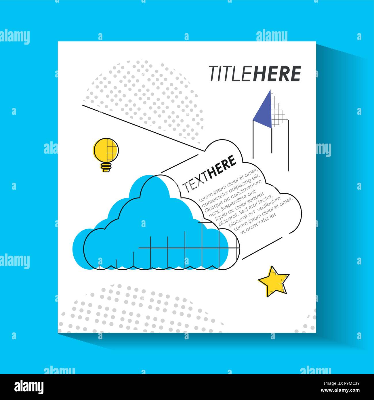 template infographic with cloud figure vector illustration design Stock ...