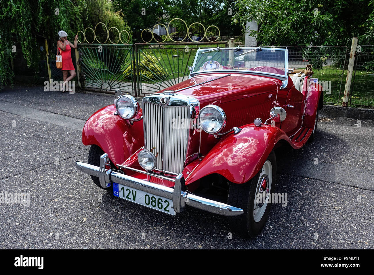 MG TD, Veteran, Vintage car, Czech Republic Stock Photo Alamy