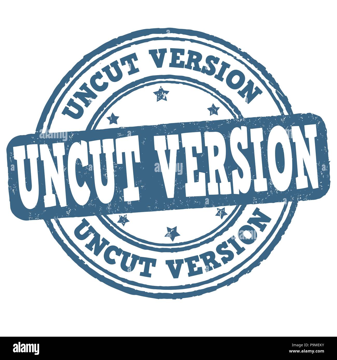 Uncut version sign or stamp on white background, vector illustration Stock Vector
