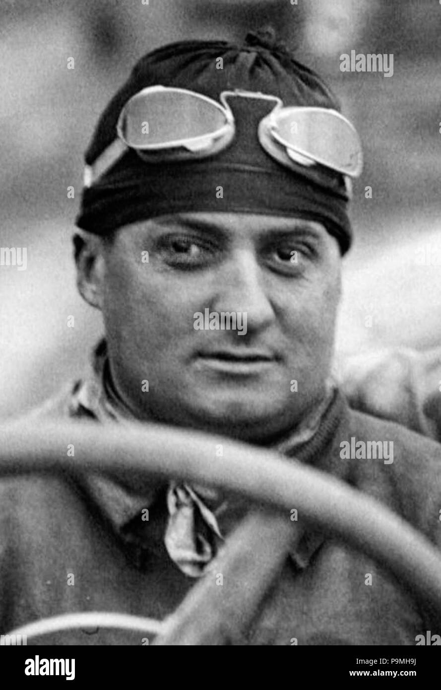 109 Albert Guyot at the 1914 French Grand Prix (cropped) Stock Photo