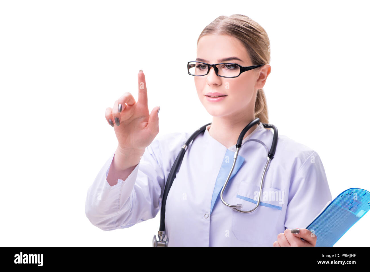 Young woman doctor isolated on white background Stock Photo - Alamy