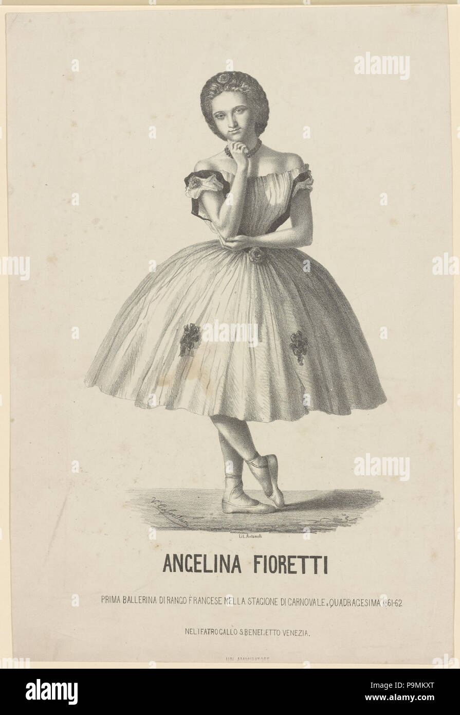 131 Angelina Fioretti, prima ballerina di rango francese nella stagione di carnovale e quadragesima 1861-62 nel Teatro Gallo S. Benedetto, Venezia (NYPL b12148321-5234930) Stock Photo