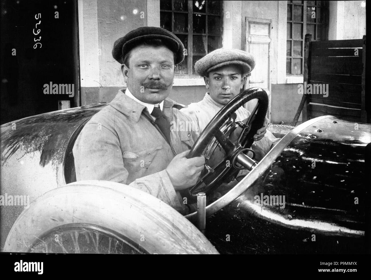 141 Antonio Fagnano at the 1914 French Grand Prix (4) Stock Photo