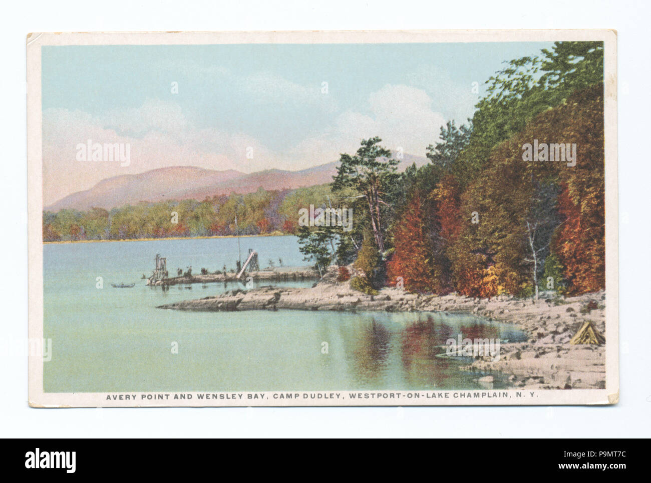 170 Avery Point and Wensley Bay, Camp Dudley, Westport-on-Lake Champlain, N. Y (NYPL b12647398-79470) Stock Photo