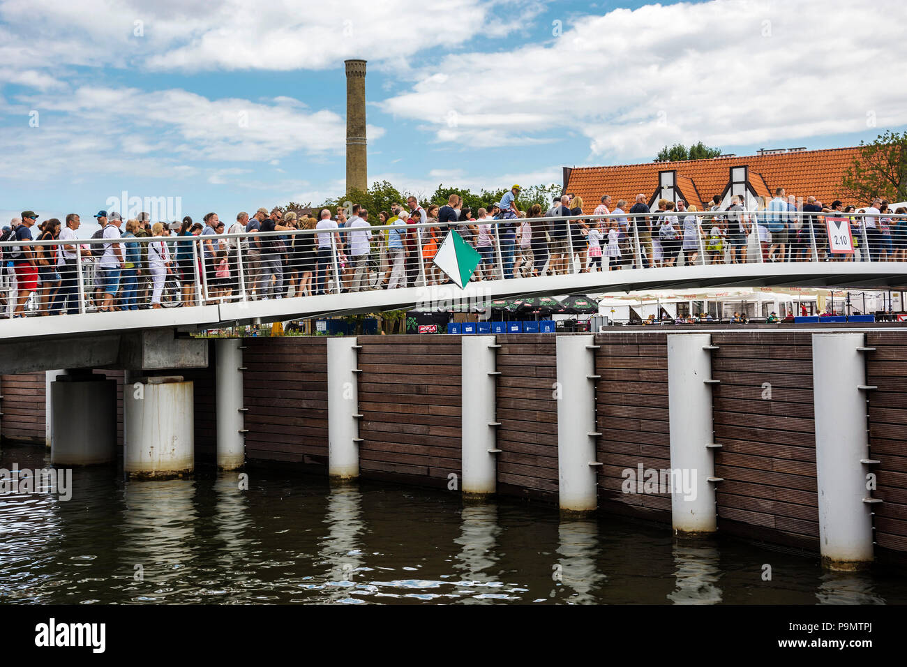 GDANSK, POLAND - JULY 8, 2018. Sailing Ships Parade on Motlawa River during 22nd edition of Baltic Sail  in the Gulf of Gdansk, Poland. Stock Photo