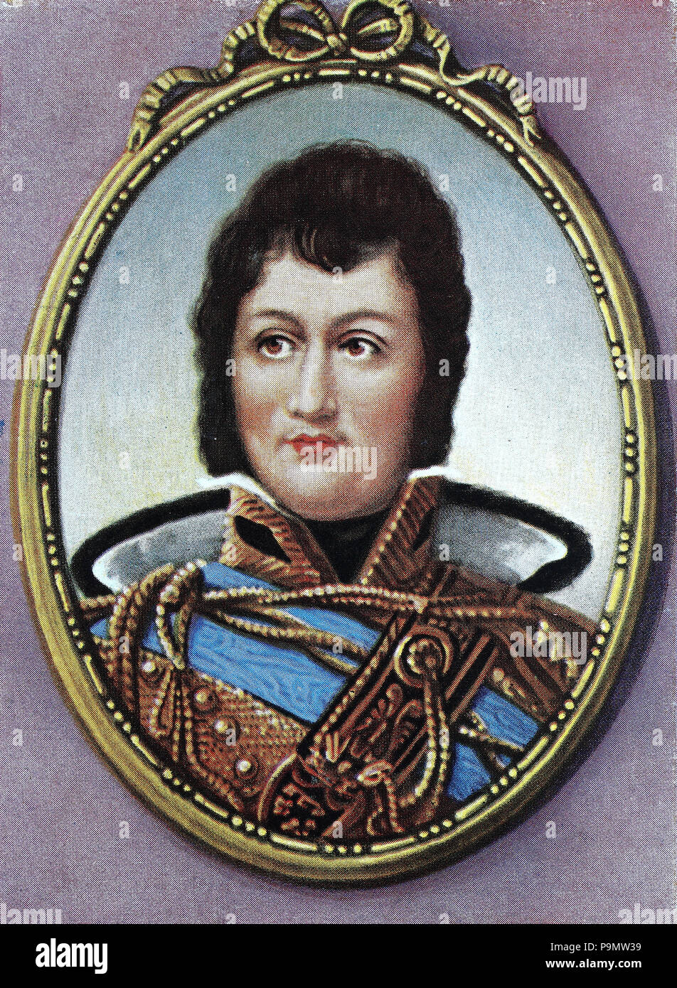 Louis Philippe I, 6 October 1773 â€“ 26 August 1850, was King of the French from 1830 to 1848 as the leader of the OrlÃ©anist party, digital improved reproduction of an original print from the year 1900 Stock Photo