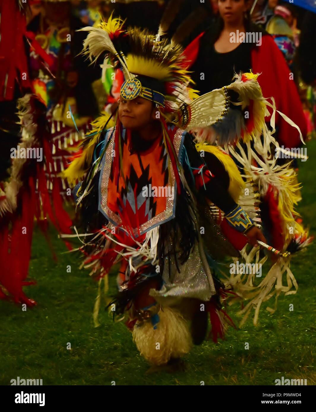 American Indian Festival Pow wow dancer Stock Photo