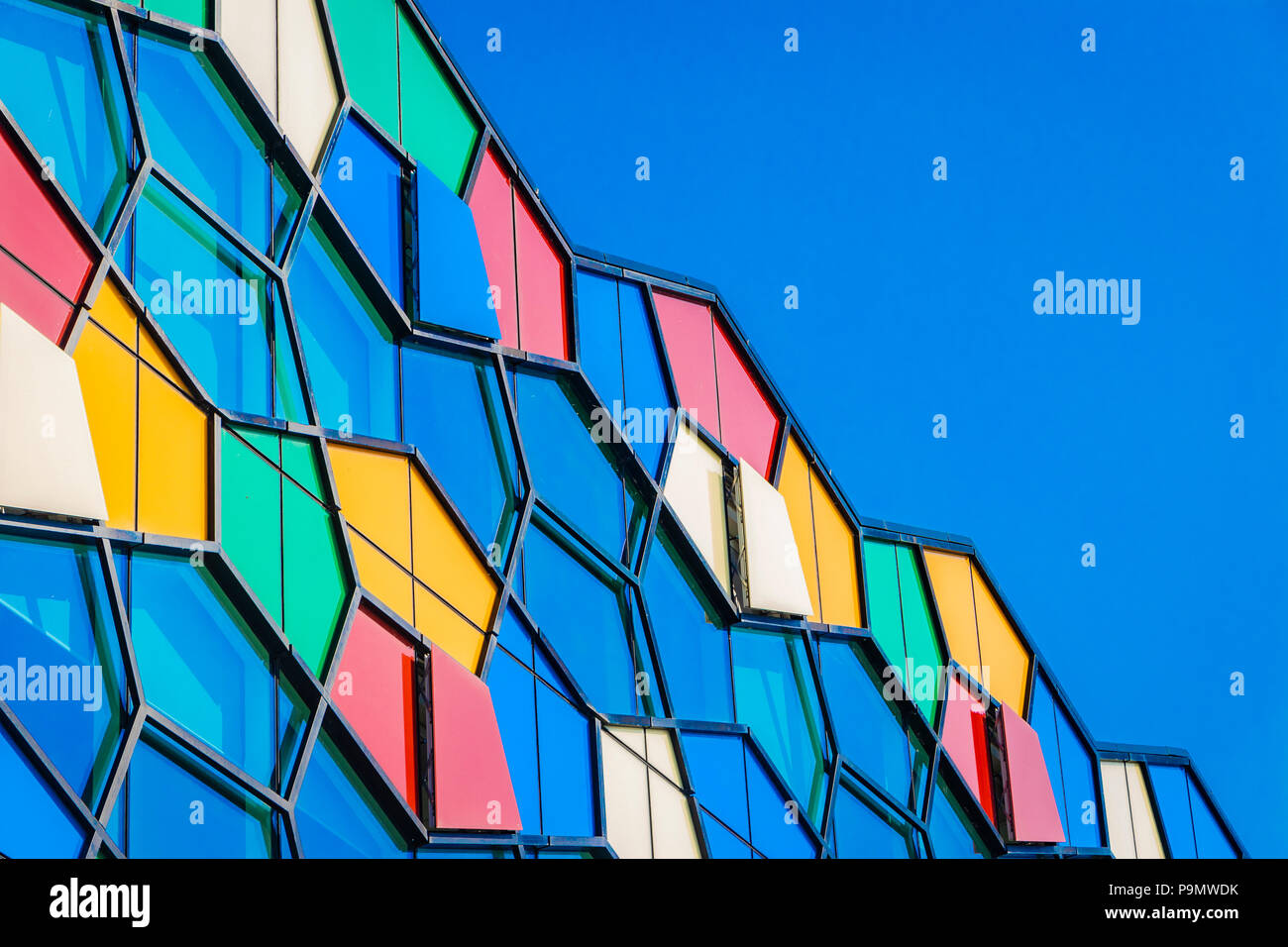 One Smithfield; modern colourful glass building in Hanley, Stoke on trent Staffordshire Stock Photo