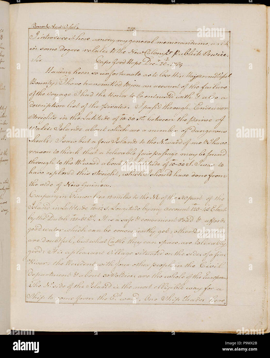 283 SLNSW 797759 Lieut Blighs Letter Stock Photo