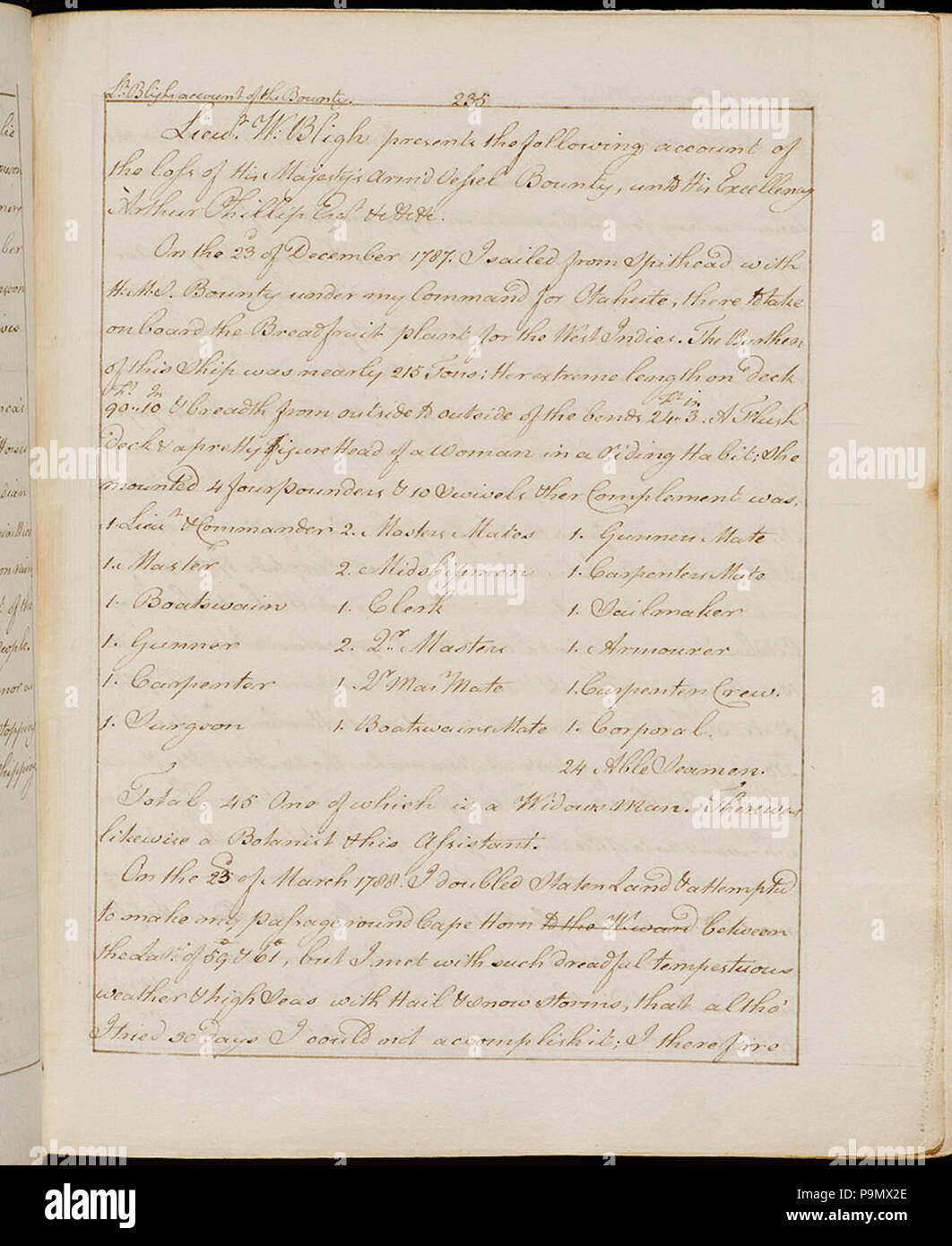 283 SLNSW 797761 LtBlighs account of the Bounty Stock Photo
