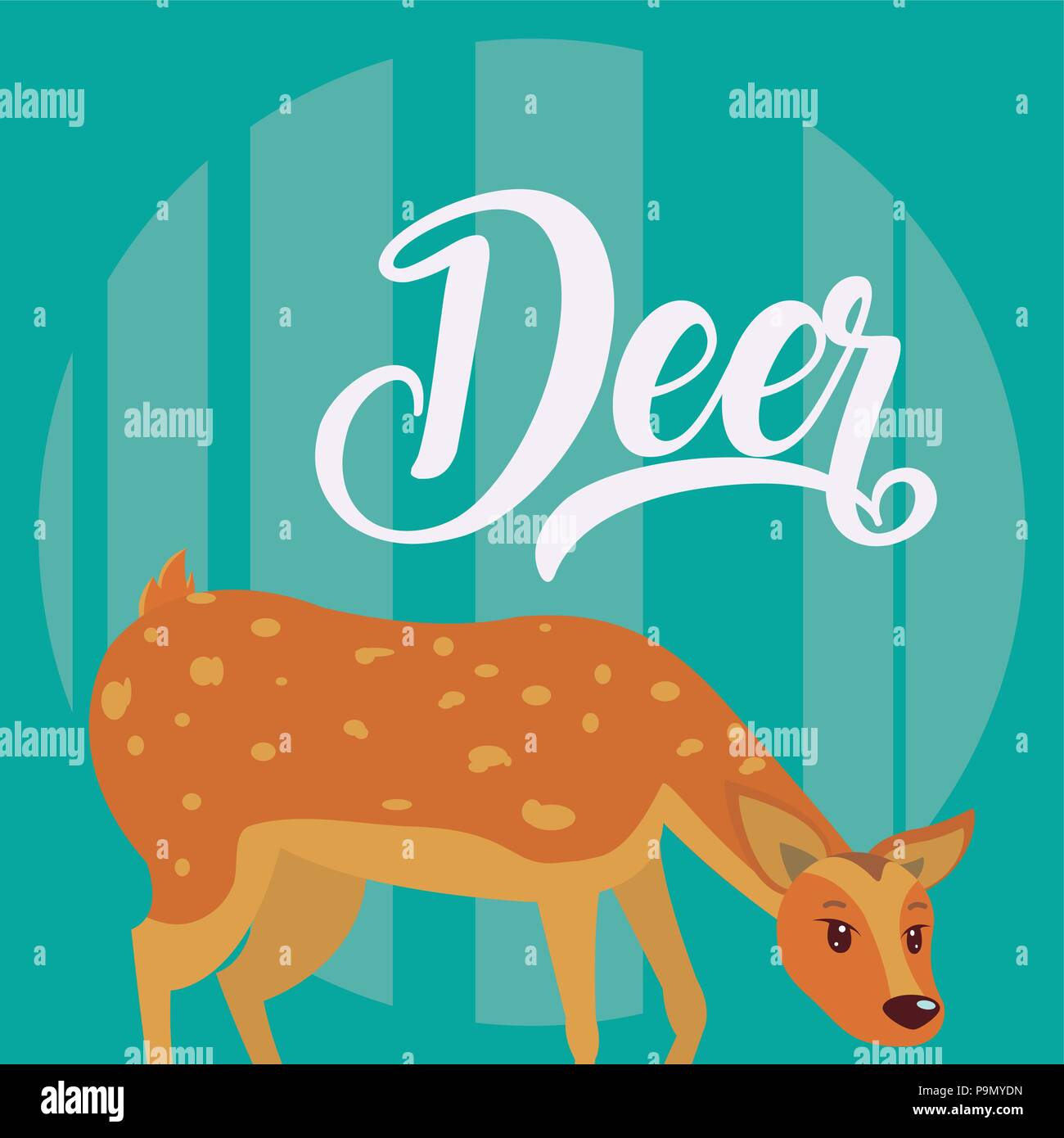 Deer Cute animal cartoon Stock Vector