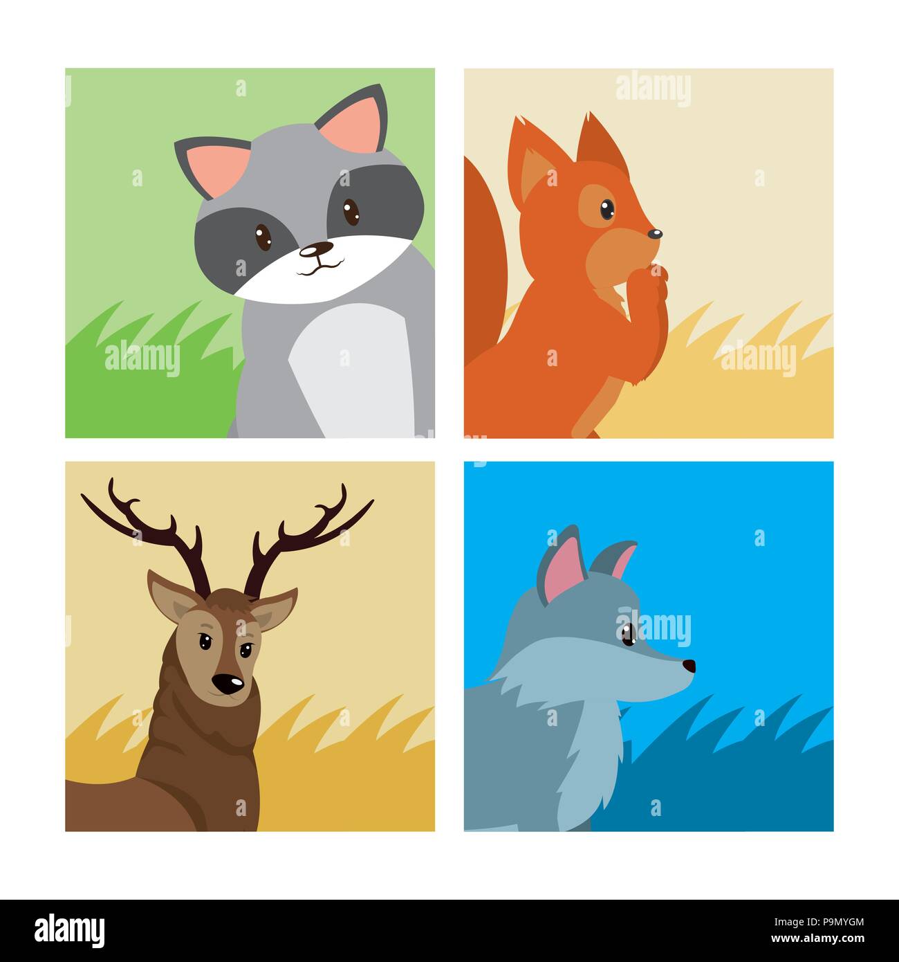Cute animals cards Stock Vector Image & Art - Alamy