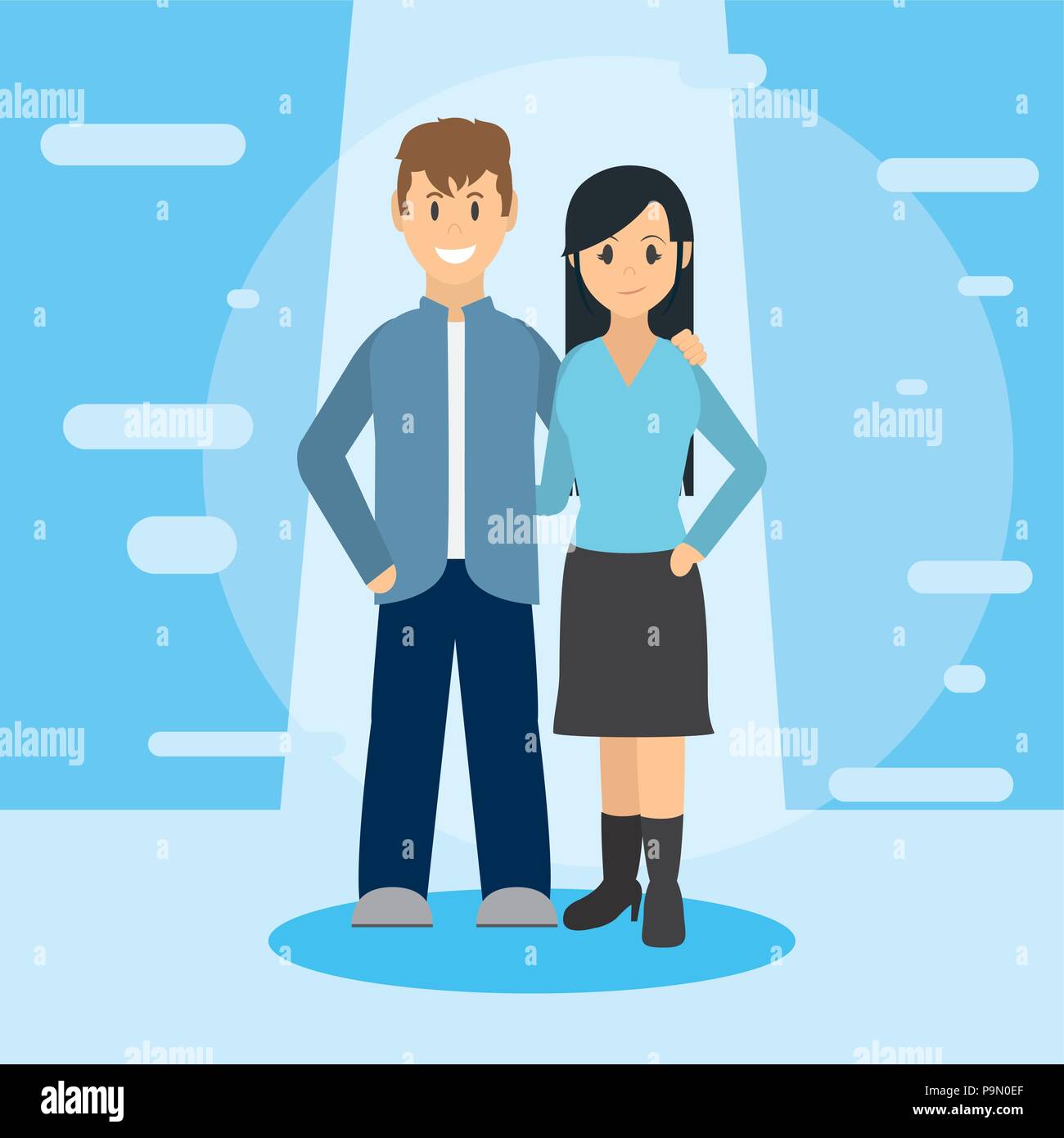 Cute young couple Stock Vector Image & Art - Alamy