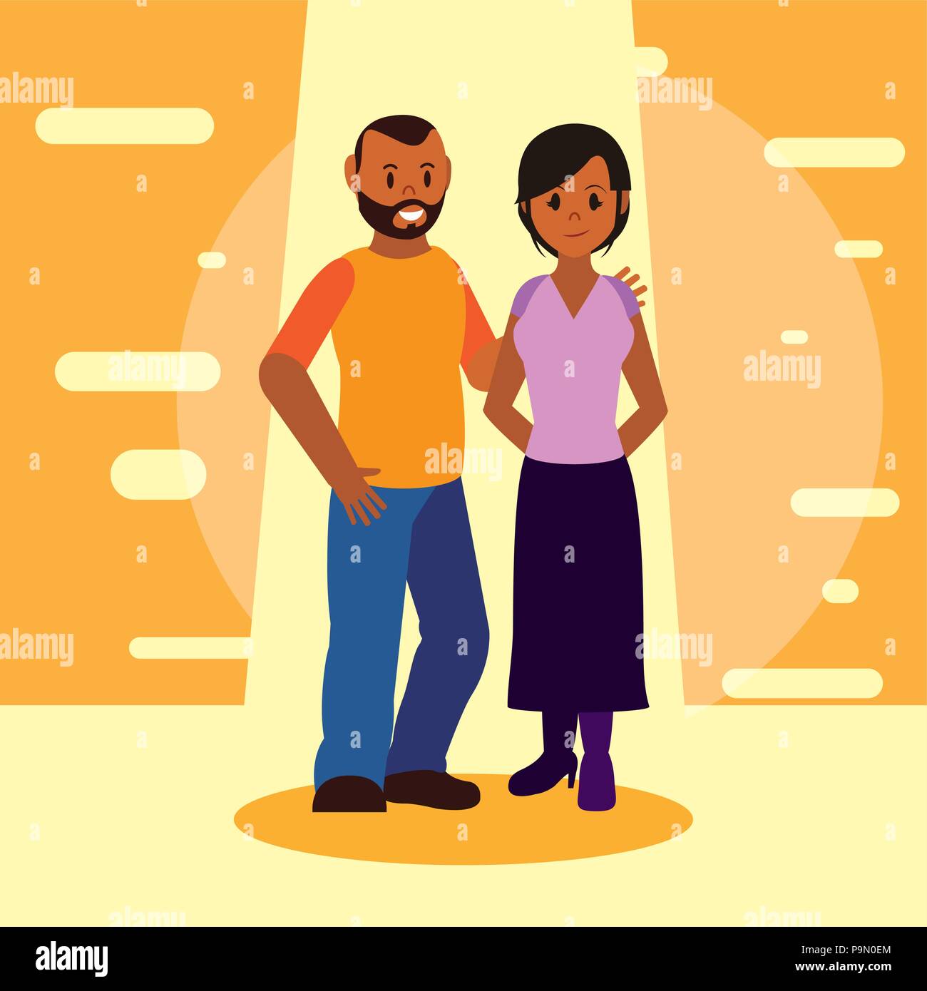 Cute young couple Stock Vector Image & Art - Alamy