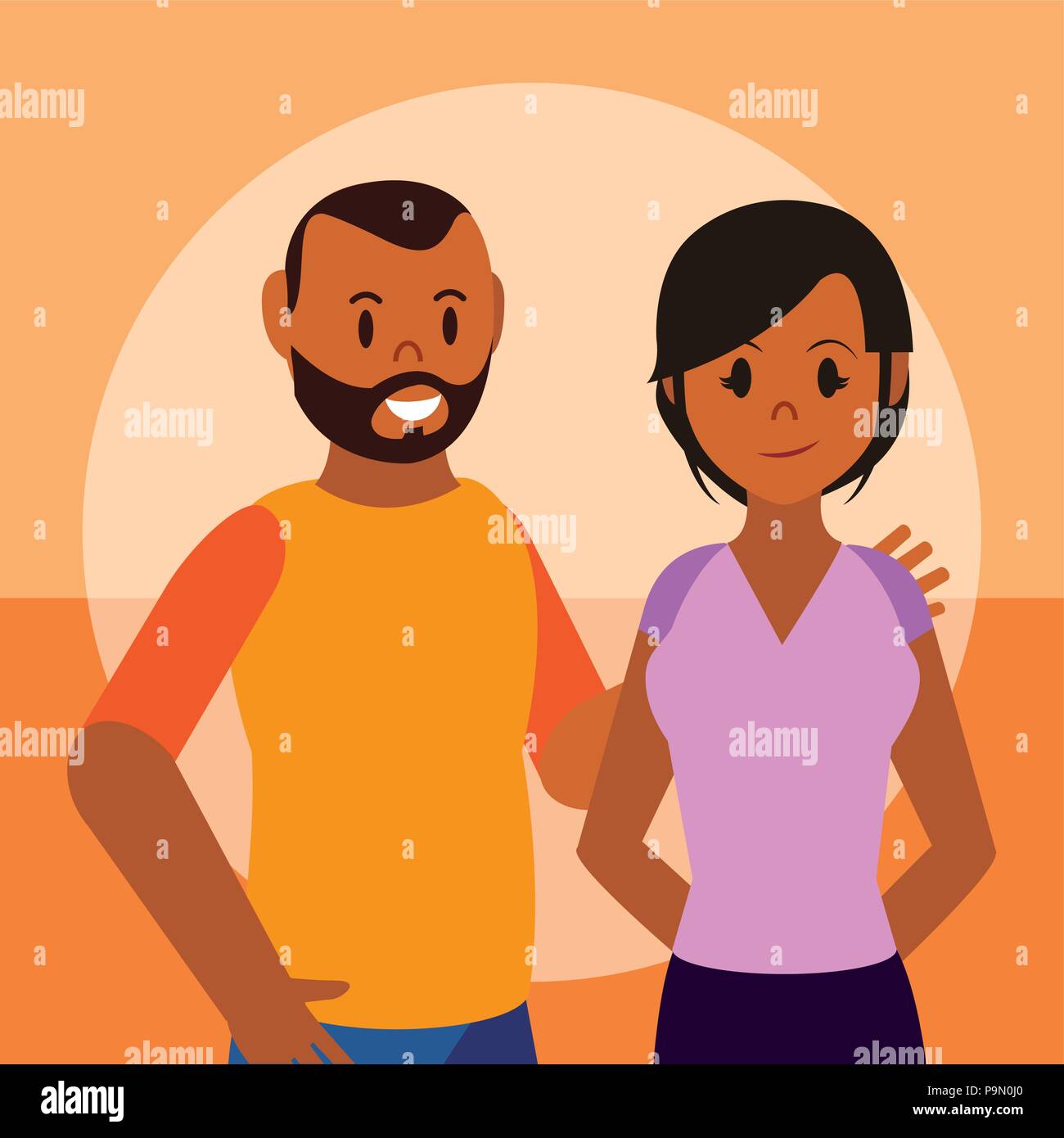 Cute young couple Stock Vector Image & Art - Alamy
