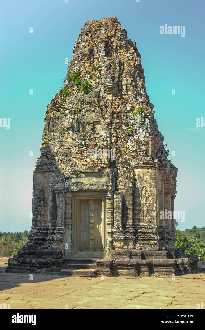 Pre Rup is a temple at Angkor, Cambodia, built as the state temple of Khmer king Rajendravarman and dedicated in 961 or early 962. It is a temple moun Stock Photo