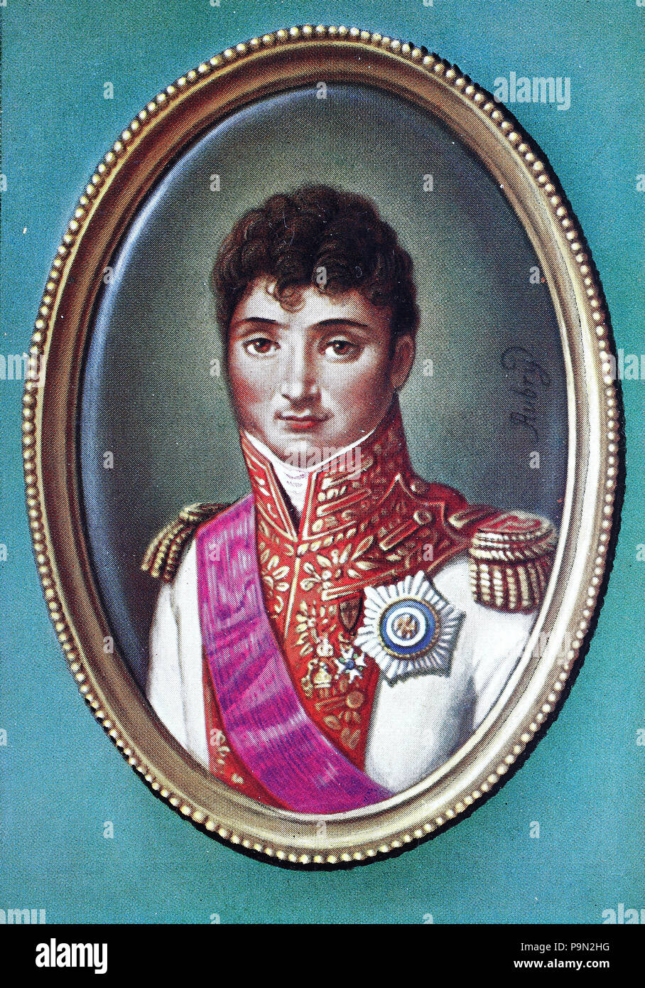 JÃ©rÃ´me-NapolÃ©on Bonaparte, born Girolamo Buonaparte, 15 November 1784 â€“ 24 June 1860, was the youngest brother of Napoleon I and reigned as Jerome I, formally Hieronymus Napoleon in German, King of Westphalia, between 1807 and 1813. From 1816 onward, he bore the title of Prince of Montfort, digital improved reproduction of an original print from the year 1900 Stock Photo